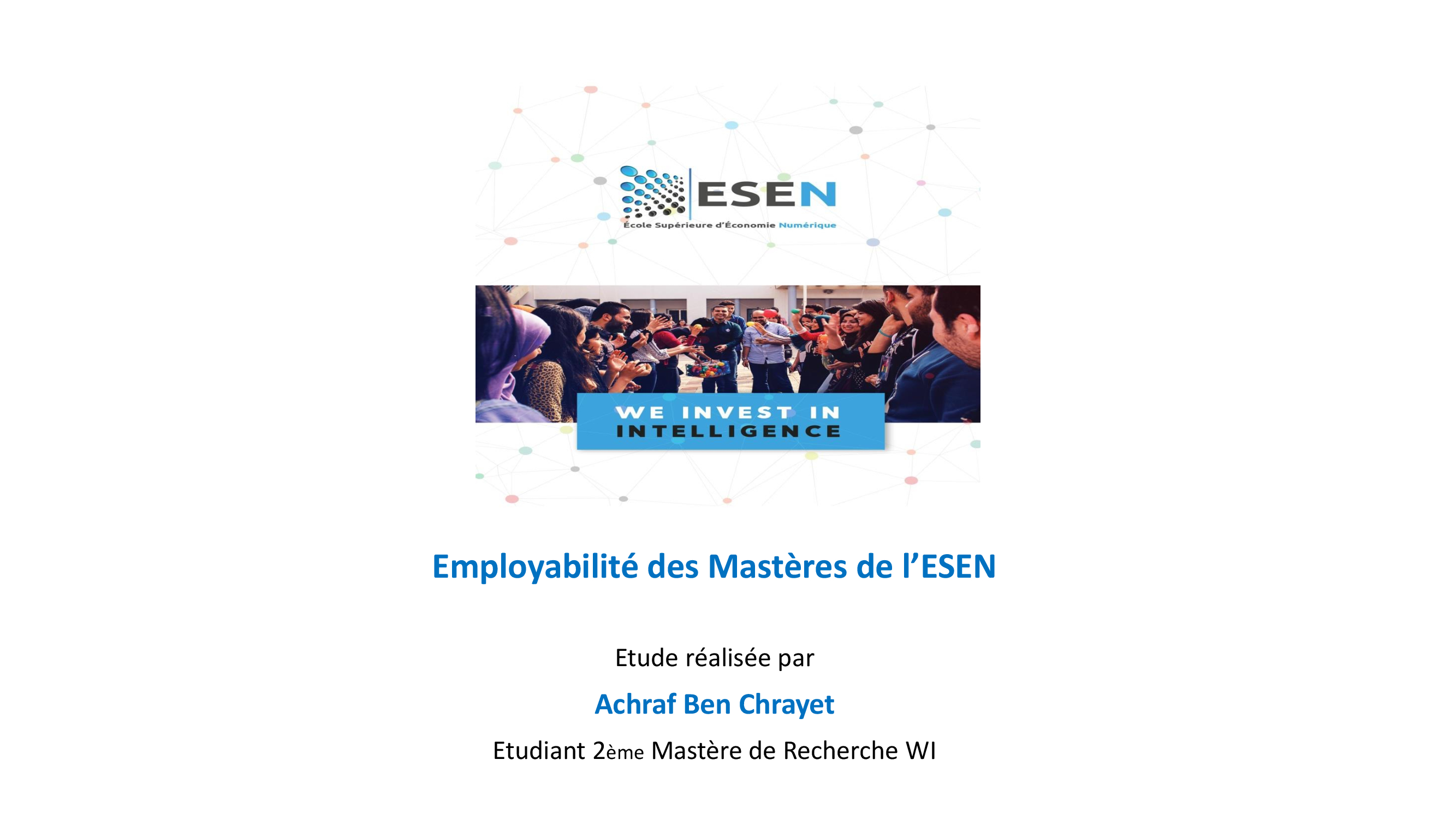 Etude  sur l'employabilité des Mastères de l'ESEN