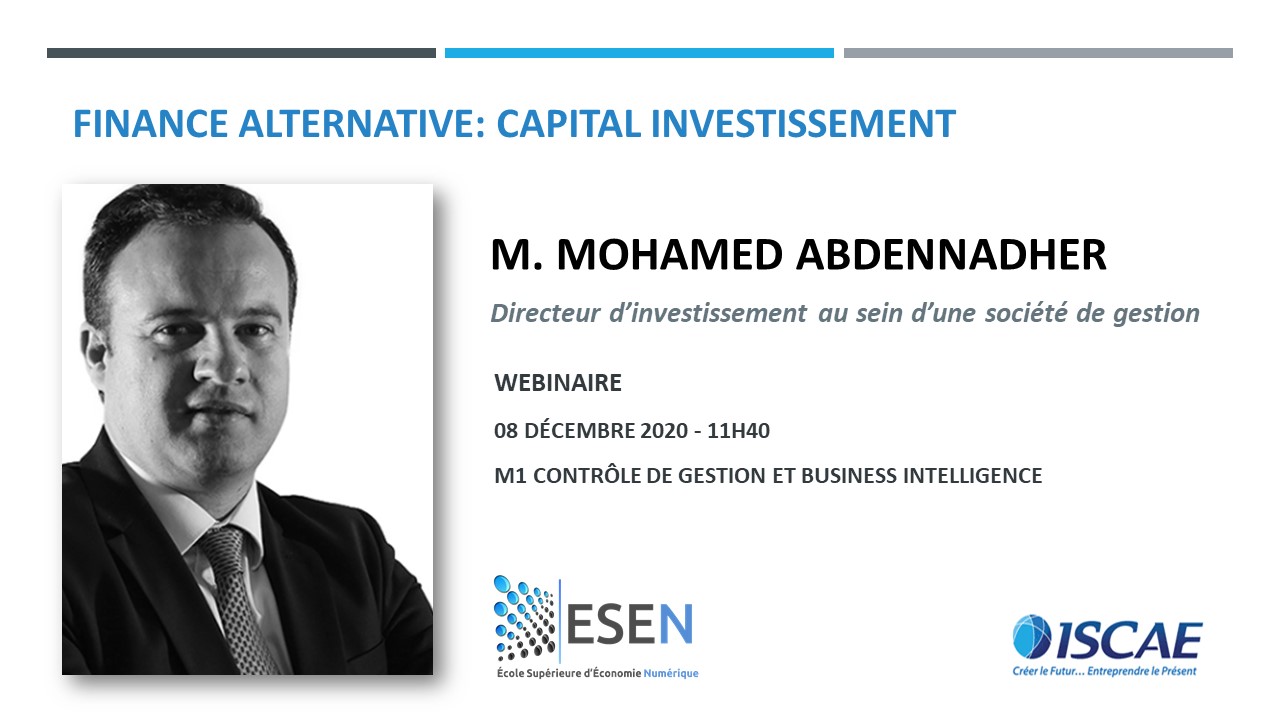 Webinaire « Finance Alternative : Capital Investissement »